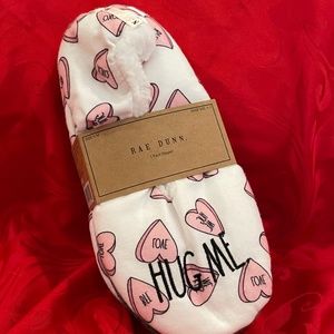 Rae Dunn PLUSH slippers HUG ME